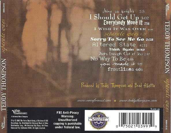 Teddy Thompson - Separate Ways (CD) - Image 2