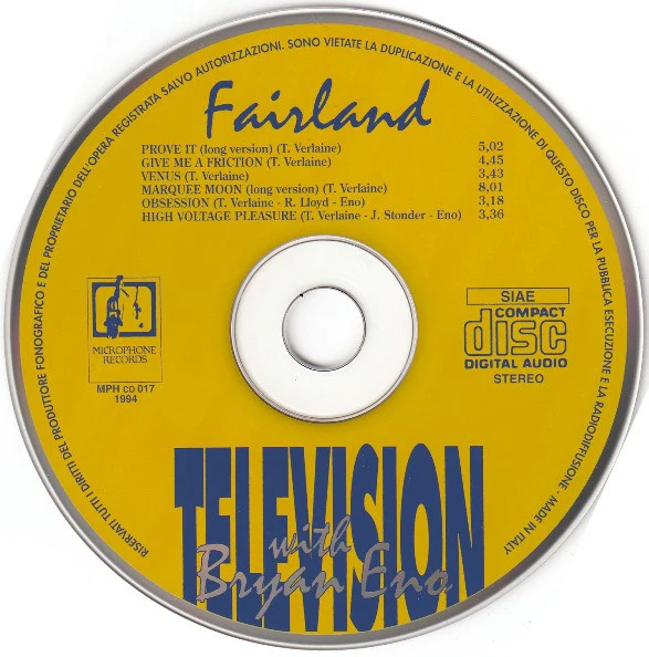 Television and Brian Eno - Fairland (CD) - Image 4