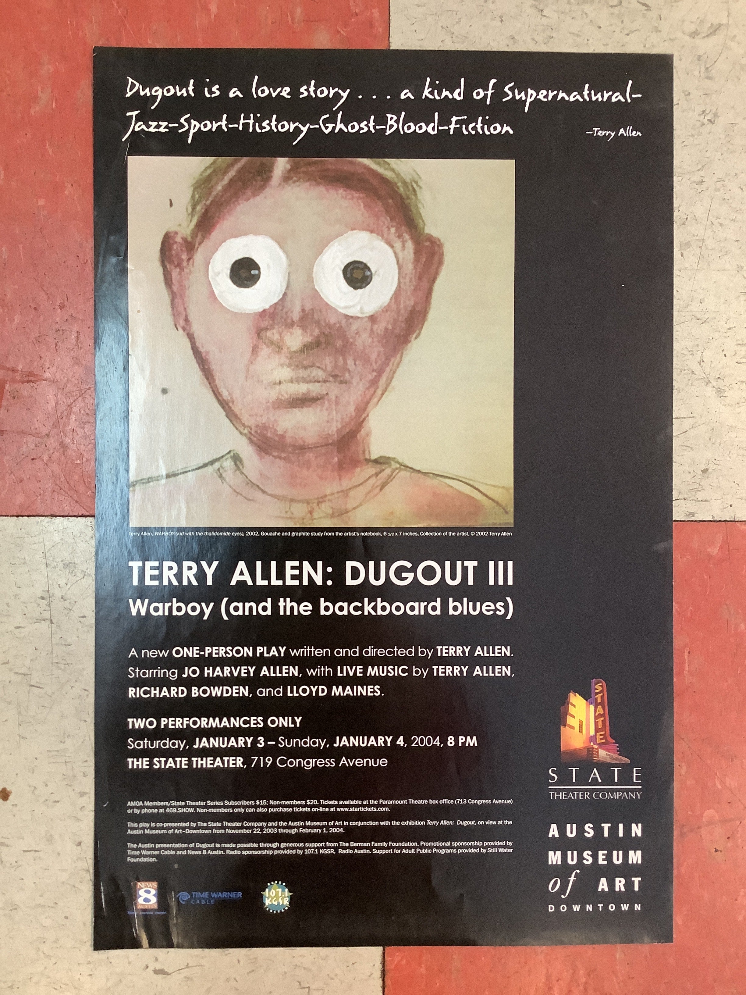 Terry Allen's "Dugout III: Warboy (and the backboard blues)" - 2004 (Poster)
