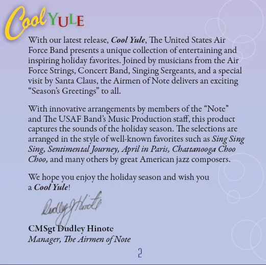The Airmen Of Note - Cool Yule (CD) - Image 2