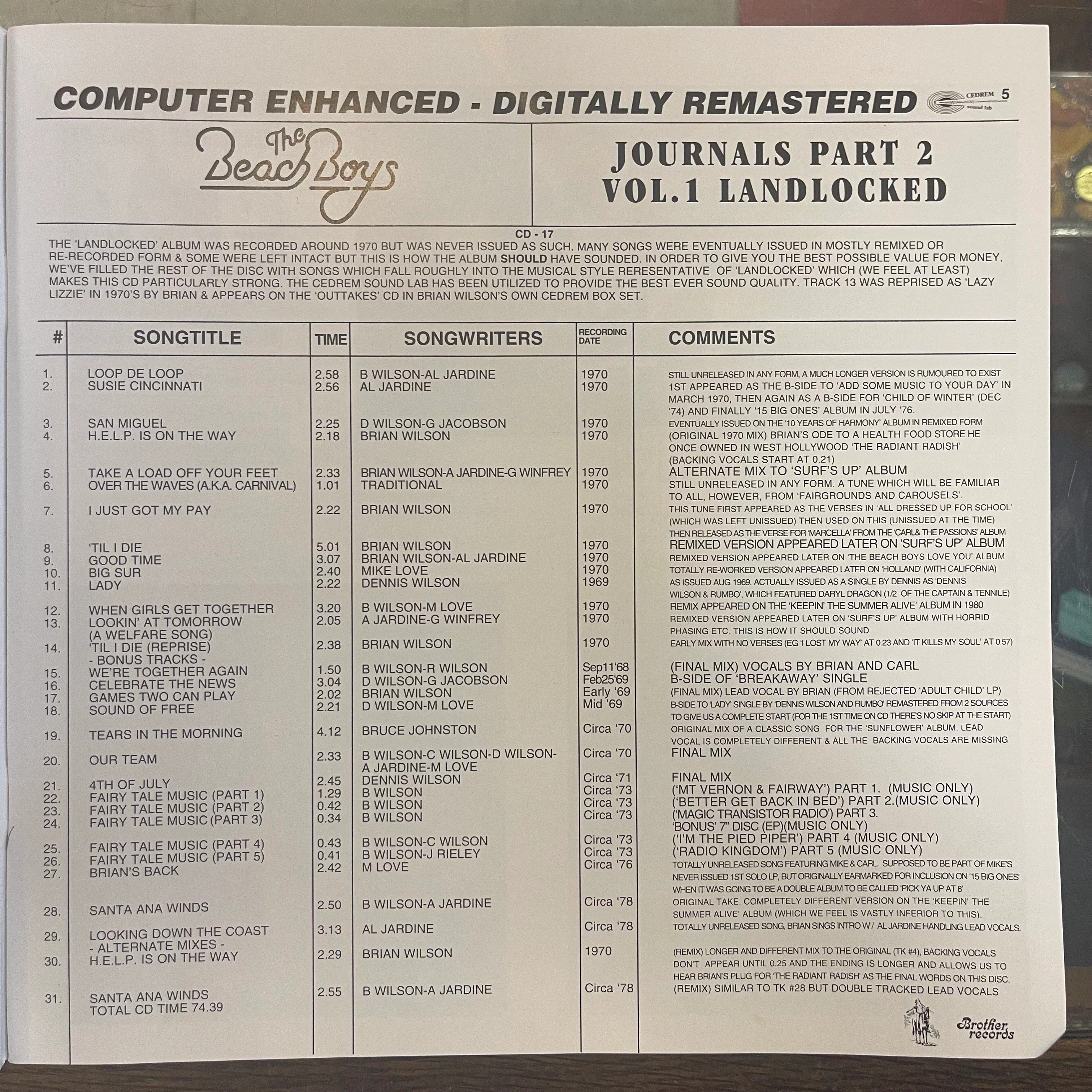 The Beach Boys - Journals, Part 2 (CD box set) - Image 4