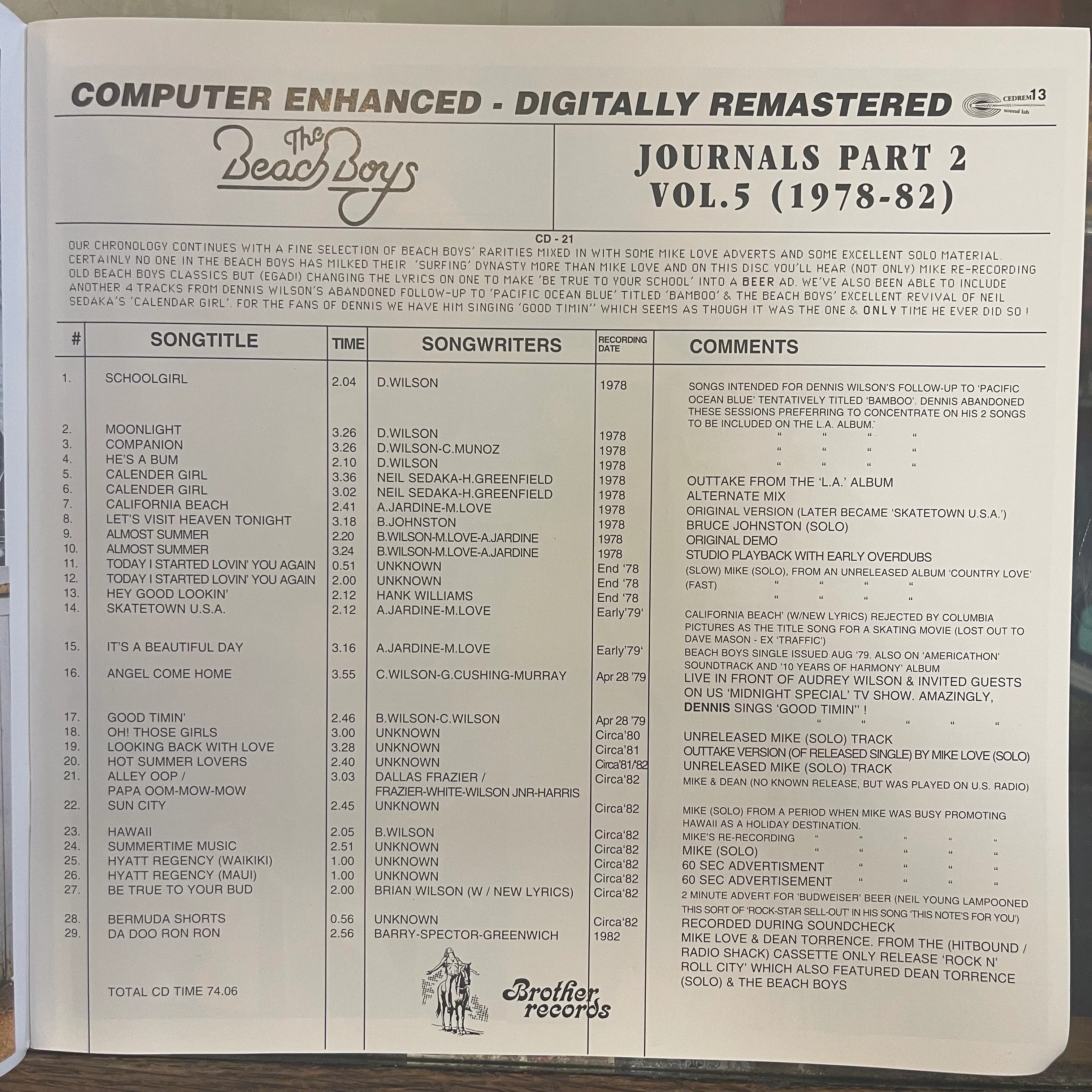 The Beach Boys - Journals, Part 2 (CD box set) - Image 8