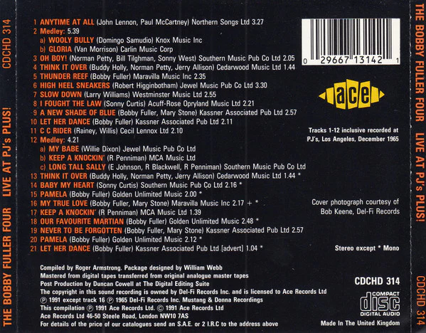 The Bobby Fuller Four - Live At PJ's Plus! (CD) - Image 2