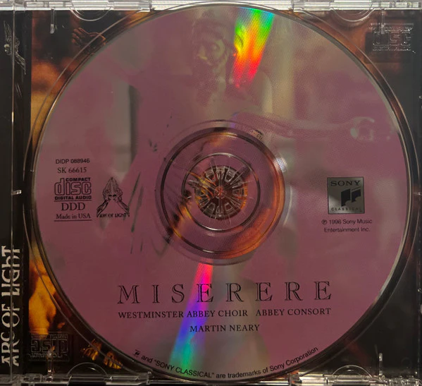 The Choir Of Westminster Abbey, Abbey Consort, Martin Neary  - Miserere (CD) - Image 3