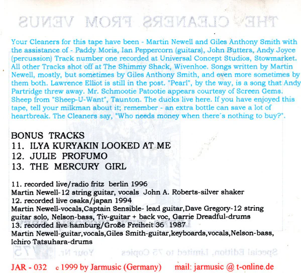 The Cleaners From Venus* - Living With Victoria Grey (CDr, Album, Ltd, Num, RE) - Image 2