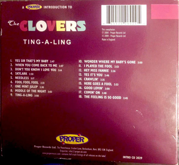 The Clovers - Ting-A-Ling (CD) - Image 2