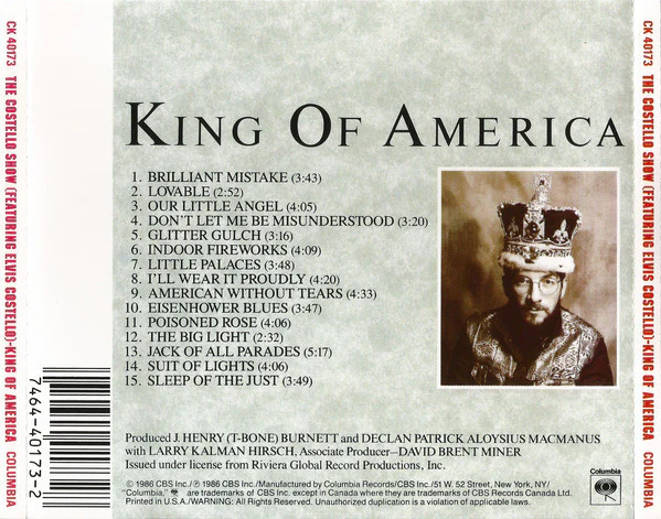 The Costello Show Featuring The Attractions And The Confederates - King Of America (CD) - Image 2