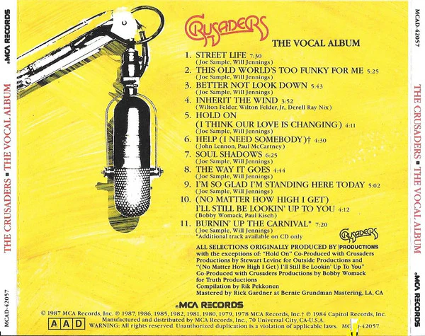 The Crusaders - The Vocal Album (CD) - Image 3