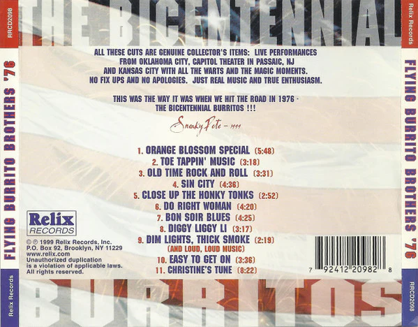 The Flying Burrito Bros - Flying Burrito Brothers 76-The Bicentennial Burritos (CD) - Image 4
