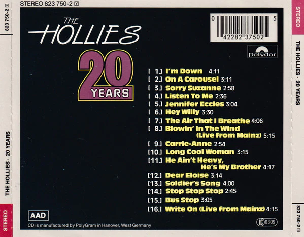 The Hollies - 20 Years (CD) - Image 2