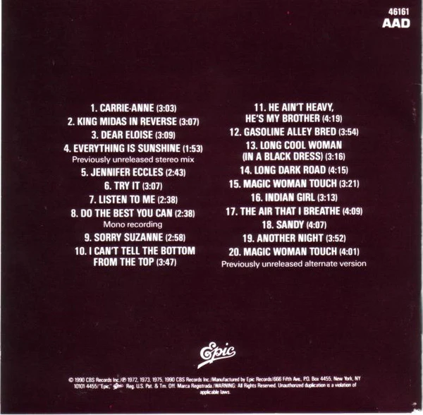 The Hollies - "Epic Anthology": From The Original Master Tapes (CD) - Image 2