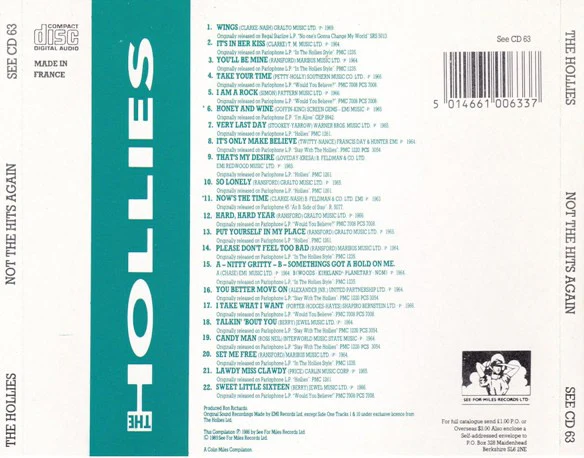 The Hollies - Not The Hits Again (CD) - Image 2
