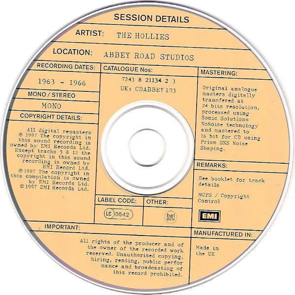 The Hollies - The Hollies At Abbey Road 1963-1966 (CD) - Image 3