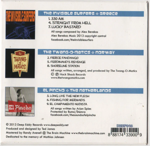 The Invisible Surfers / The Twang-O-Matics / El Pincho - Deep Eddy Three - Way Vol.1 (CD) - Image 2