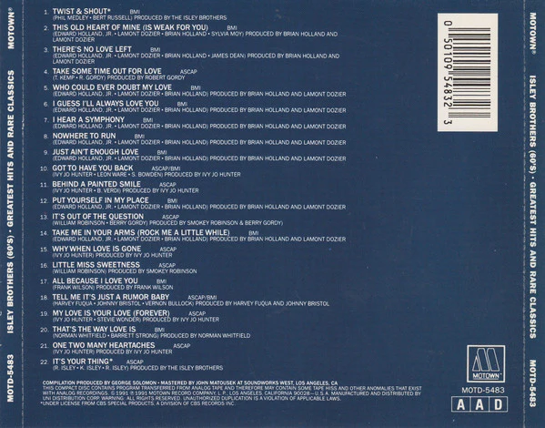 The Isley Brothers - Greatest Hits And Rare Classics (CD) - Image 2