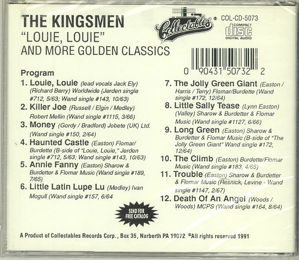 The Kingsmen - "Louie, Louie"  And More Golden Classics  (CD) - Image 2