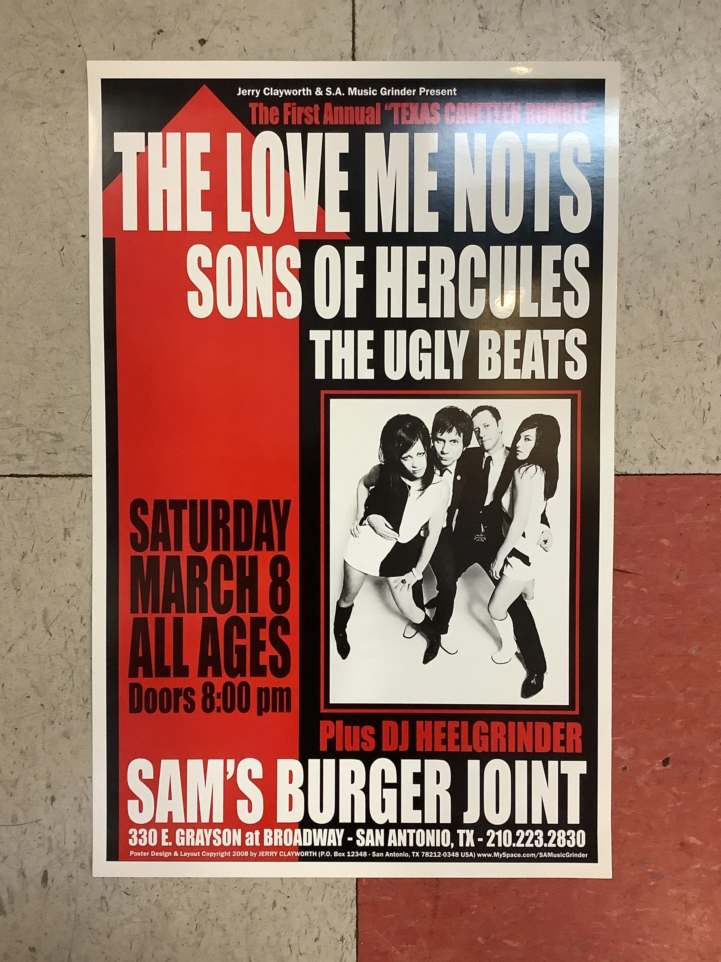 The Love Me Nots, Sons of Hercules, & The Ugly Beats at Sam's Burger Joint - 2008 (Poster)