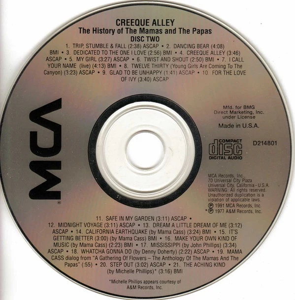 The Mamas And The Papas* - Creeque Alley - The History Of The Mamas And The Papas (CD) - Image 3