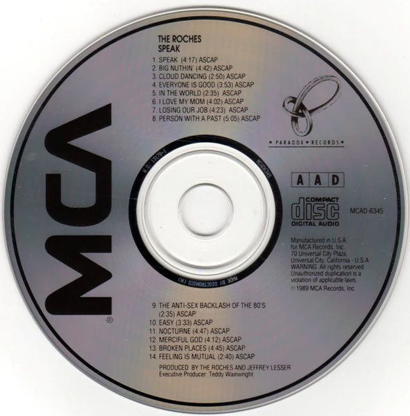 The Roches - Speak (CD) - Image 3