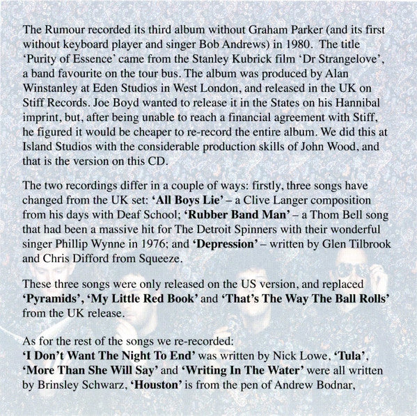 The Rumour - Purity Of Essence: The American Edition (CD) - Image 2