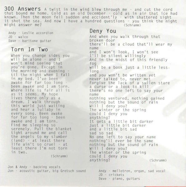The Schramms - 100 Questions (CD) - Image 4