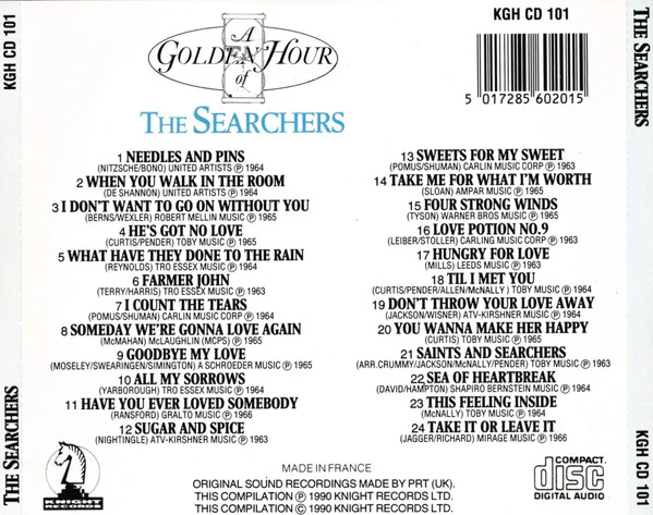 The Searchers - A Golden Hour Of The Searchers (CD) - Image 2