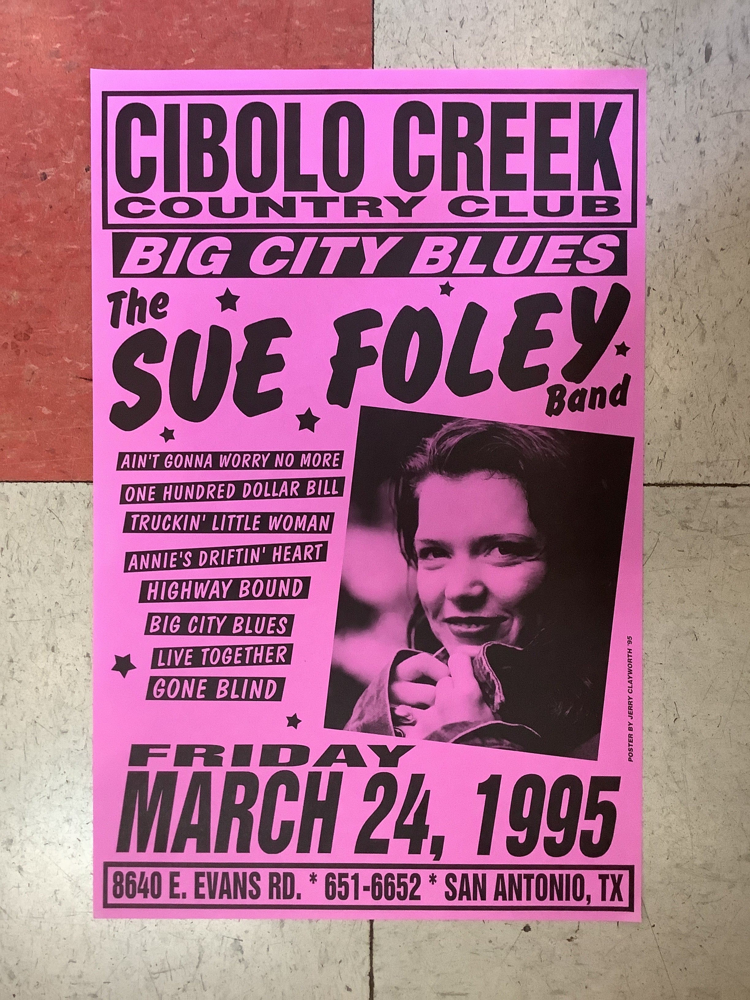 The Sue Foley Band at Cibolo Creek Country Club - 1995 (Poster)