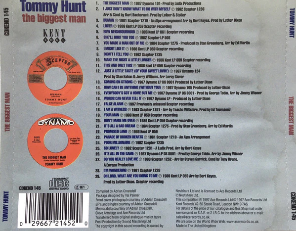 Tommy Hunt - The Biggest Man: Scepter And Dynamo Recordings 1961-67 (CD) - Image 2