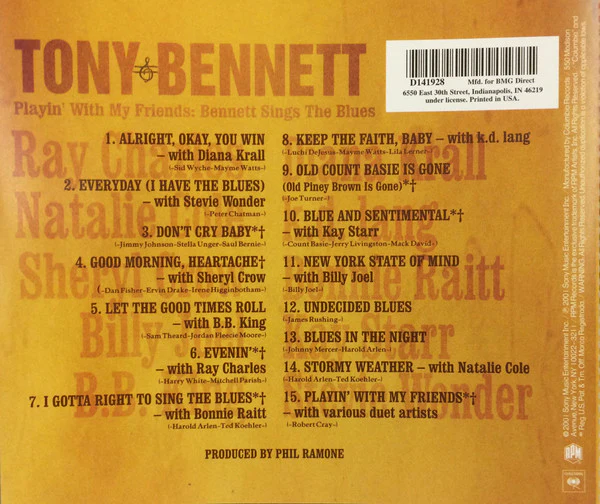 Tony Bennett - Playin' With My Friends: Bennett Sings The Blues (CD) - Image 2