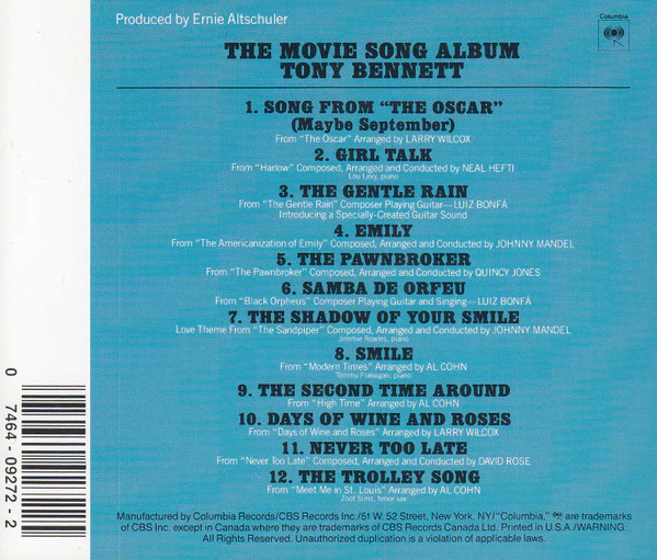 Tony Bennett - The Movie Song Album (CD) - Image 2
