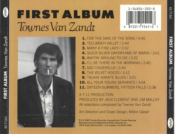 Townes Van Zandt - For The Sake Of The Song (CD) - Image 3
