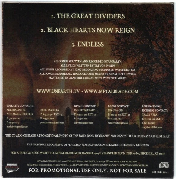 Unearth - The Oncoming Storm - 3 Song Sampler (CD) - Image 2