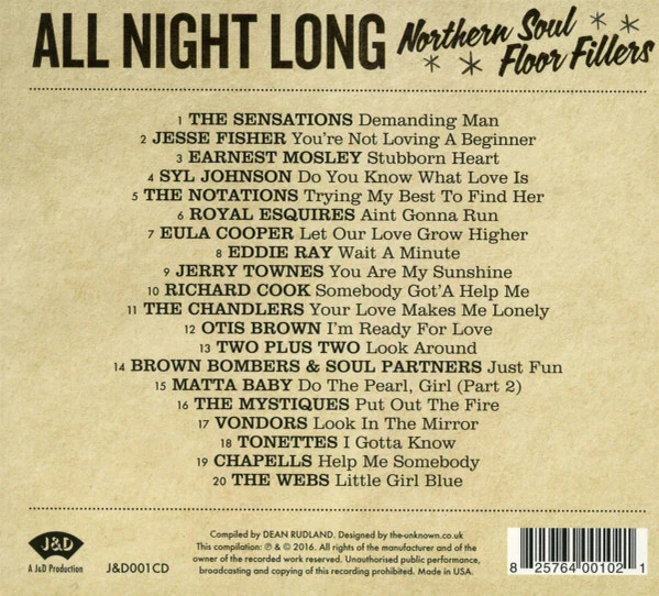 Various - All Night Long (Northern Soul Floor Fillers) (CD) - Image 2