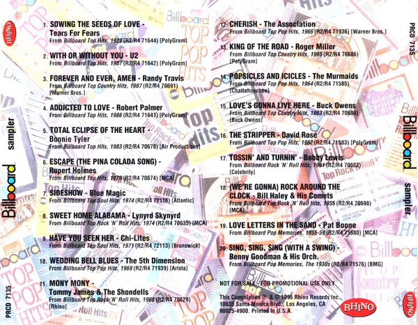 Various - Billboard Sampler (CD) - Image 2