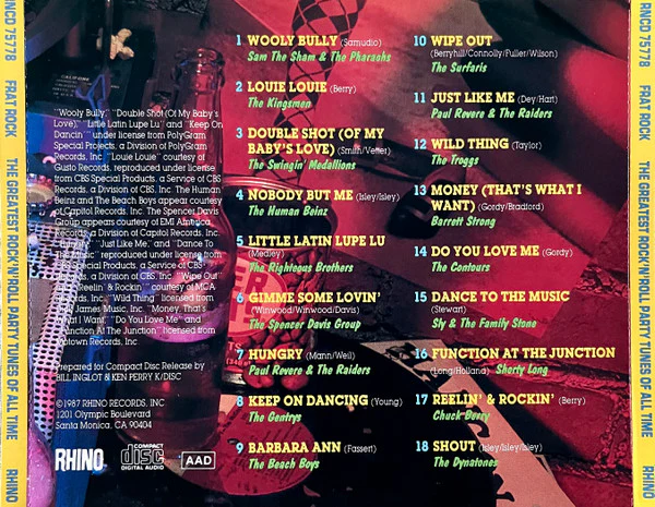 Various - Frat Rock!  The Greatest Rock 'N' Roll Party Tunes Of All Time (CD) - Image 2