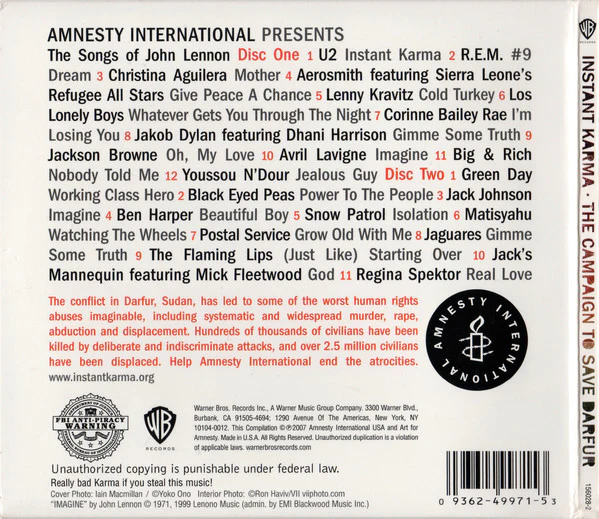 Various - Instant Karma: The Amnesty International Campaign To Save Darfur (CD) - Image 5