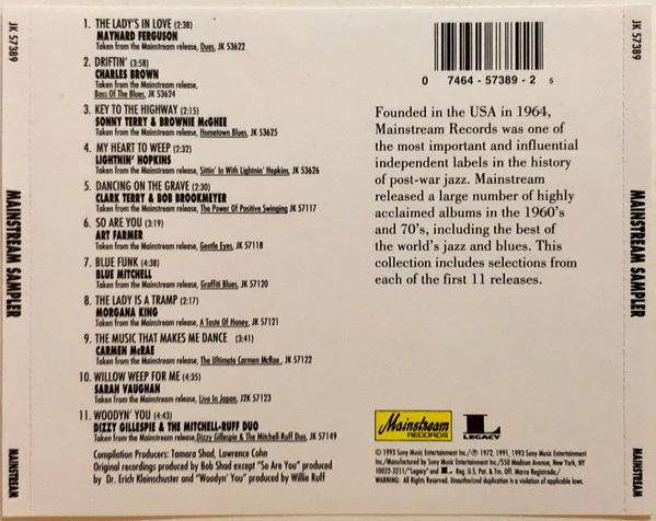 Various - Mainstream Records Sampler (CD) - Image 3