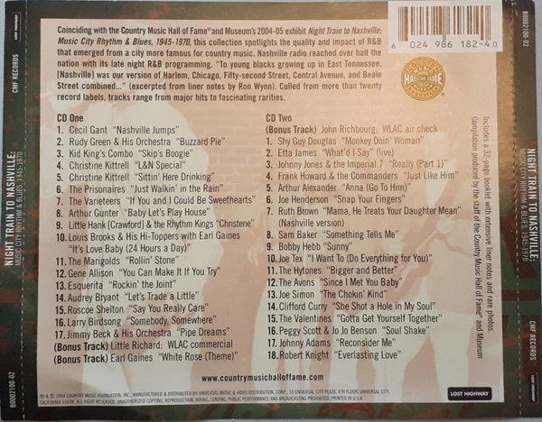 Various - Night Train To Nashville: Music City Rhythm & Blues, 1945-1970 (CD) - Image 2