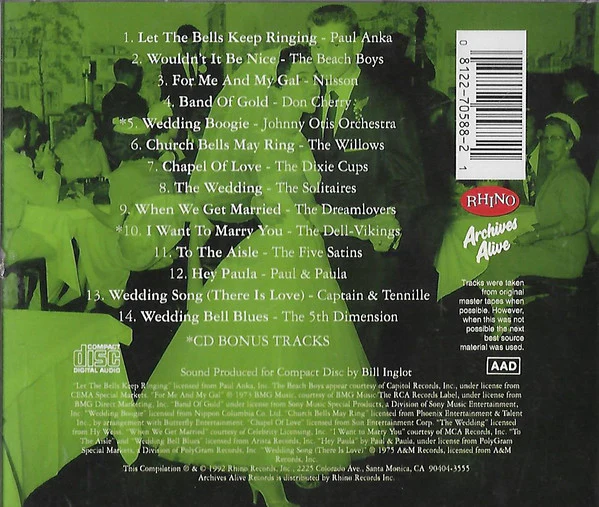 Various - Rockin' And Rollin' Wedding Songs Volume 1 (CD) - Image 2