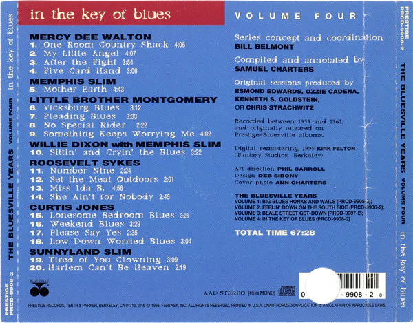 Various - The Bluesville Years Volume Four -  In The Key Of Blues  (CD) - Image 2