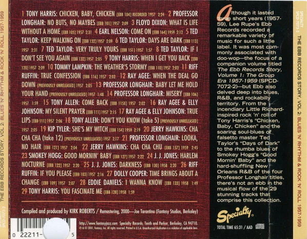 Various - The Ebb Records Story Vol. 2 - Blues 'N' Rhythm & Rock 'N' Roll 1957 - 1959 (CD) - Image 2