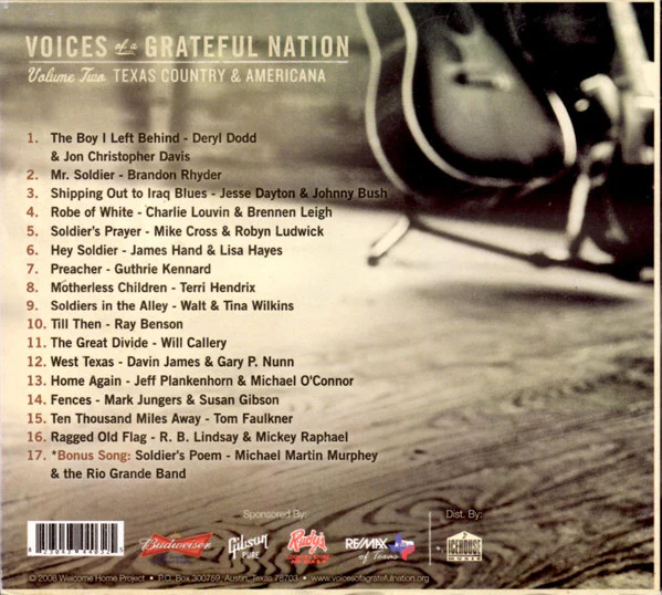 Various - Voices Of A Grateful Nation (Supporting American Troops And Veterans //  Volume 2 Texas Country & Americana) (CD) - Image 2